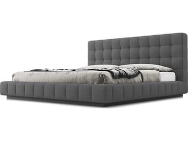 Luxecor Modluxe Grafton Carbon Gray Upholstered King Platform Bed LXCMD321KLNK57