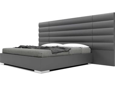 Luxecor Modluxe Bristol Gray Leather King Platform Bed LXCMD322KGNTWU