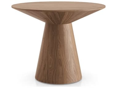 Luxecor Modluxe Ravenna Round Wood Walnut End Table LXCMD412WAL