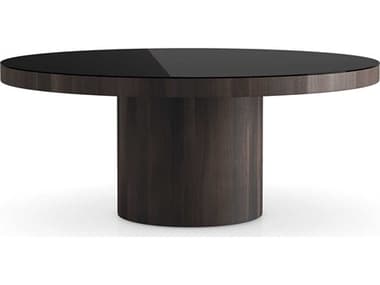 Luxecor Modluxe Daventry Round Glass Smoked Oak Dining Table LXCMD514SMOK