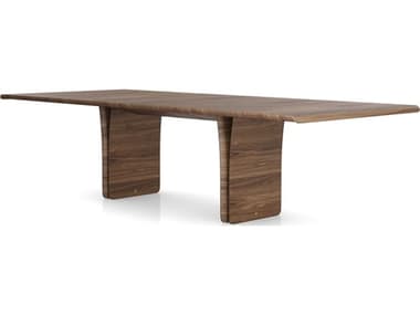 Luxecor Modluxe Wexford Rectangular Wood Top And Legs In Walnut Dining Table LXCMEJ10066