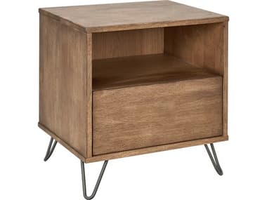 Luxecor Atelier 1-Drawer Natural Oak Wood Nightstand LXCMI01503201