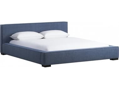 Luxecor Atelier Blue Rubberwood Upholstered Queen Platform Bed LXCMI035024035