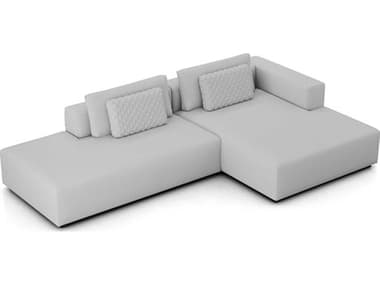 Luxecor Modluxe Siena Gray Upholstered Sectional Sofa LXCMODSPRUSET08A2PCGRS