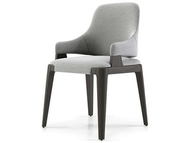 Luxecor Modluxe Dumfries Ash Wood Gray Upholstered Arm Dining Chair LXCMYD1809BSTG