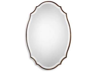 Luxecor Illumination Antiqued Bronze Gold Oval Wall Mirror LXCW00406