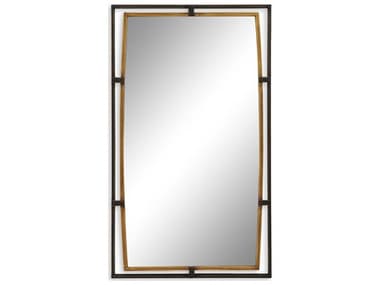 Luxecor Illumination Rustic Bronze Gold Rectangular Wall Mirror LXCW00607