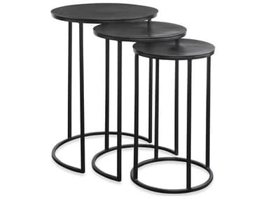 Luxecor Illumination Round Metal Espresso End Table LXCW23000