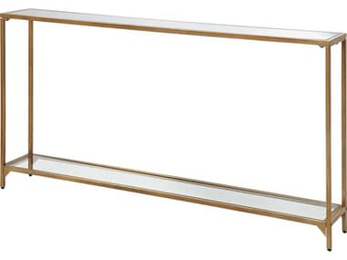 Luxecor Illumination Rectangular Mirror Warm Gold Console Table LXCW23005