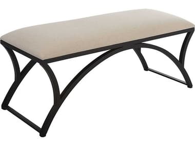 Luxecor Illumination Black Oatmeal Upholstered Accent Bench LXCW23010