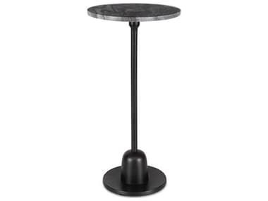 Luxecor Illumination Round Marble Black End Table LXCW23025