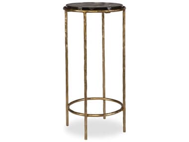 Luxecor Illumination Round Glass Antique Gold End Table LXCW23030