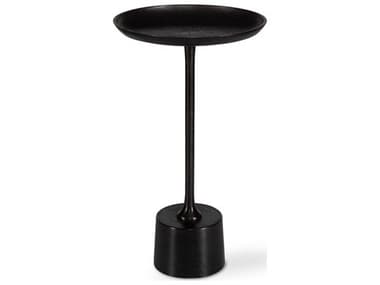 Luxecor Illumination Round Metal Raw Dark Brown End Table LXCW23036