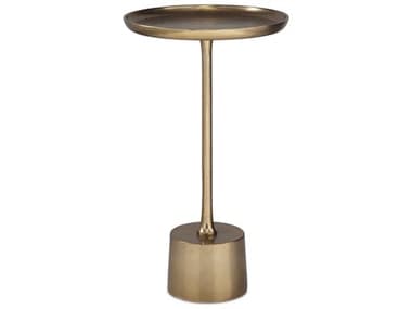 Luxecor Illumination Round Metal Antique Brass End Table LXCW23042