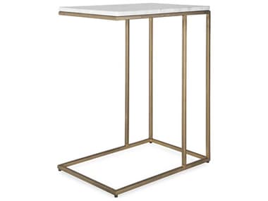 Luxecor Illumination Rectangular Marble Antique Brass End Table LXCW23044