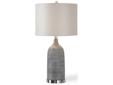 Luxecor Illumination Olive Bronze Light Gray Round Hardback Drum Buffet Lamp LXCW260011