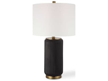 Luxecor Illumination Black Gold Drum Hardback Buffet Lamp LXCW261001