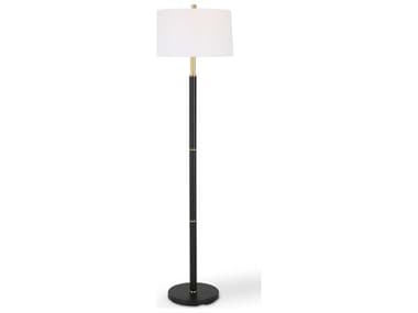 Luxecor Illumination Black Gold Round Hardback Shade Floor Lamp LXCW261031