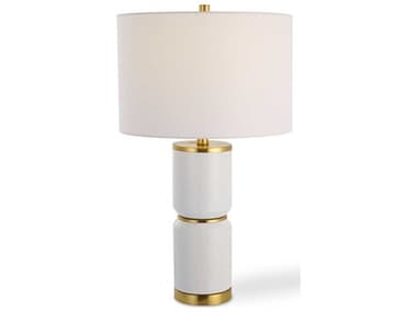 Luxecor Illumination Gloss White Drum Hardback Buffet Lamp LXCW261131