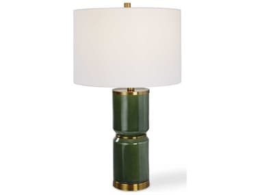 Luxecor Illumination Dark Green Round Drum Hardback Buffet Lamp LXCW261181