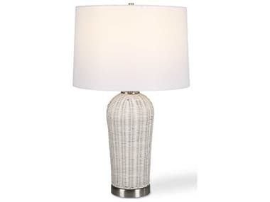 Luxecor Illumination Rattan Brushed Nickel Slightly Tapered Hardback Buffet Lamp LXCW261291