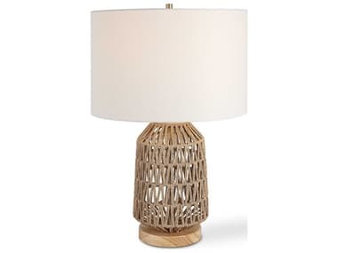 Luxecor Illumination Oak Wood Brushed Nickel Round Hardback Shade Brown Table Lamp LXCW261301