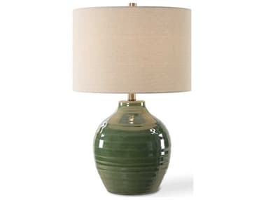 Luxecor Illumination Moss Green Round Hardback Shade Table Lamp LXCW261411