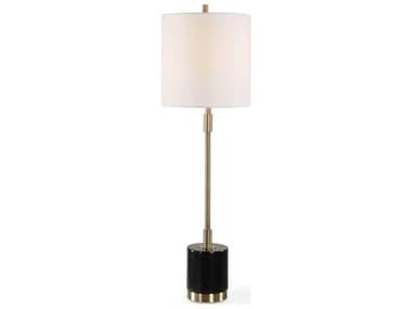 Luxecor Illumination Antique Brass Black Round Hardback Buffet Lamp LXCW261511