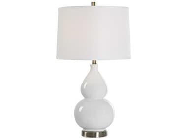 Luxecor Illumination White Round Hardback Buffet Lamp LXCW261581