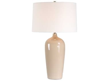 Luxecor Illumination Sandy Gray Antique Brushed Brass Off White Buffet Lamp LXCW261651