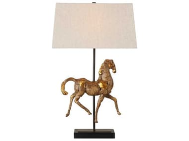 Luxecor Illumination Aged Brown Gold Black Hardback Buffet Lamp LXCW261701