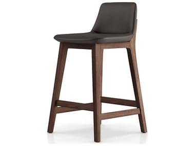 Luxecor Modluxe Oxnard Graphite Eco Leather Ash Wood Counter Stool LXCWHB1801GNM