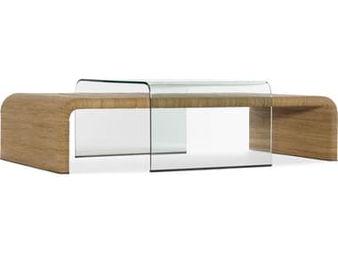 Luxe Designs 64" Rectangular Glass Browns Coffee Table LXD18738823107920