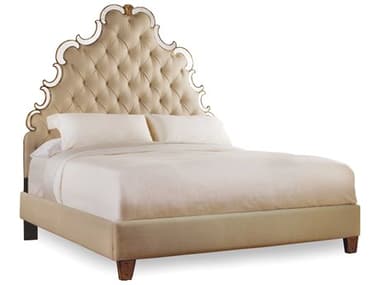 Luxe Designs Gold Hardwood Upholstered King Platform Bed LXD31178995635