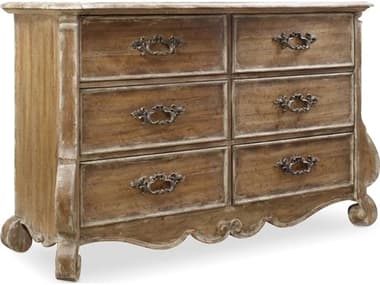 Luxe Designs 68" Wide 6-Drawers Brown Cedar Wood Double Dresser LXD54018910099
