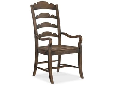 Luxe Designs Hardwood Brown Arm Dining Chair LXD60617454700BRN