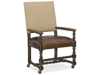 Luxe Designs Upholstered Leather Arm Dining Chair LXD60617474500BLK