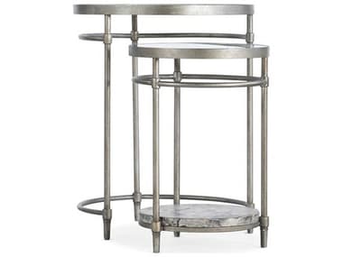 Luxe Designs Round Glass Silver End Table LXD609080113110