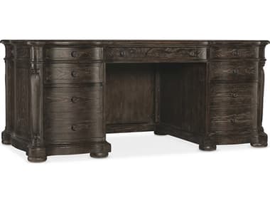 Luxe Designs 71" Brown Pine Wood Executive Desk LXD616210562118811