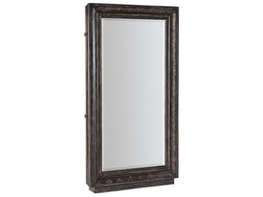 LuxeDesign Dark Wood 44''W x 77''H Rectangular Floor Mirror with Hidden Jewelry Storage LXD616250001118811