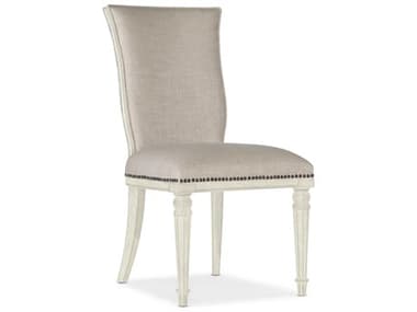Luxe Designs Solid Wood White Fabric Upholstered Side Dining Chair LXD61627551011198