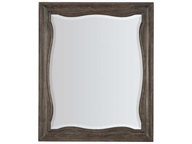 LuxeDesign Dark Wood 46''W x 38''H Rectangular Wall Mirror LXD616290004118811