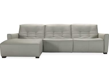 Luxe Designs Reclining 61" Wide Tufted Gray Leather Upholstered Sectional Sofa LXD756LC3119405