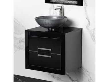 Maestro BathIncantesimo 24" Modern Bathroom Vanity  Black And Silver  Wall-Mounted  Glass Top: Integrated MABVANKDANIBS6