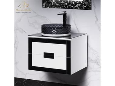 Maestro BathEleganza Luxury Bathroom Vanity  Black And White  24 MABVANTAY24BLW