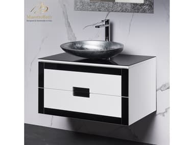 Maestro BathEleganza Luxury Bathroom Vanity  Black And White  32 MABVANTAY32BLW