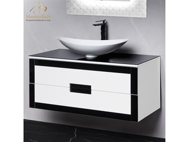 Maestro BathEleganza Luxury Bathroom Vanity  Black And White  40 MABVANTAY40BLW