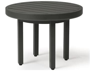 Mallin Trinidad 3000 Series Aluminum 24'' Wide Round Slatted Top End Table MAL3C024