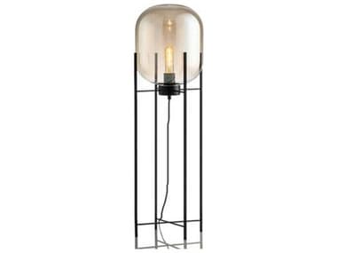 Mobital Montgolfier Amber Glass Black Floor Lamp MBALFMONTBLACAMBER