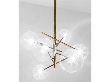 Mobital Free Clear Glass Gold Geometric Chandelier MBALPFREEGOLD6L